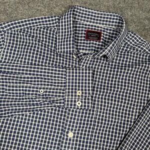 UNTUCKit Shirt Mens Medium Blue White Gingham Button Up